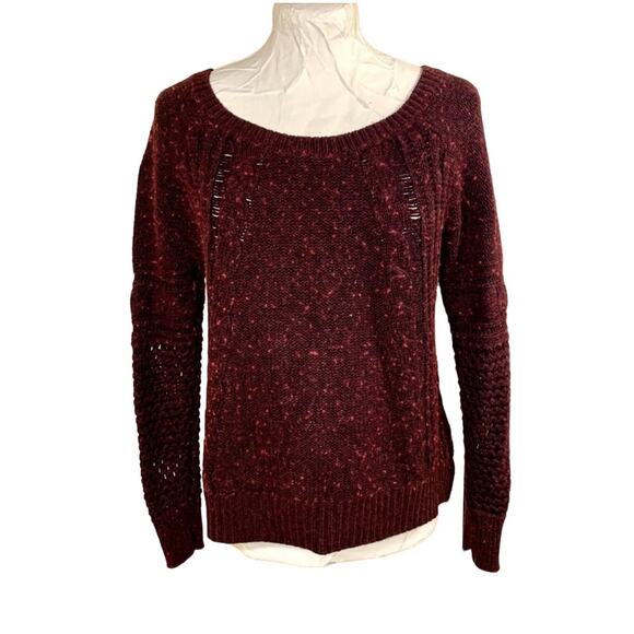 American Eagle Chunky Cable Knit Sweater Womens M Wool Blend Pullover Whimsigoth - Picture 2 of 13